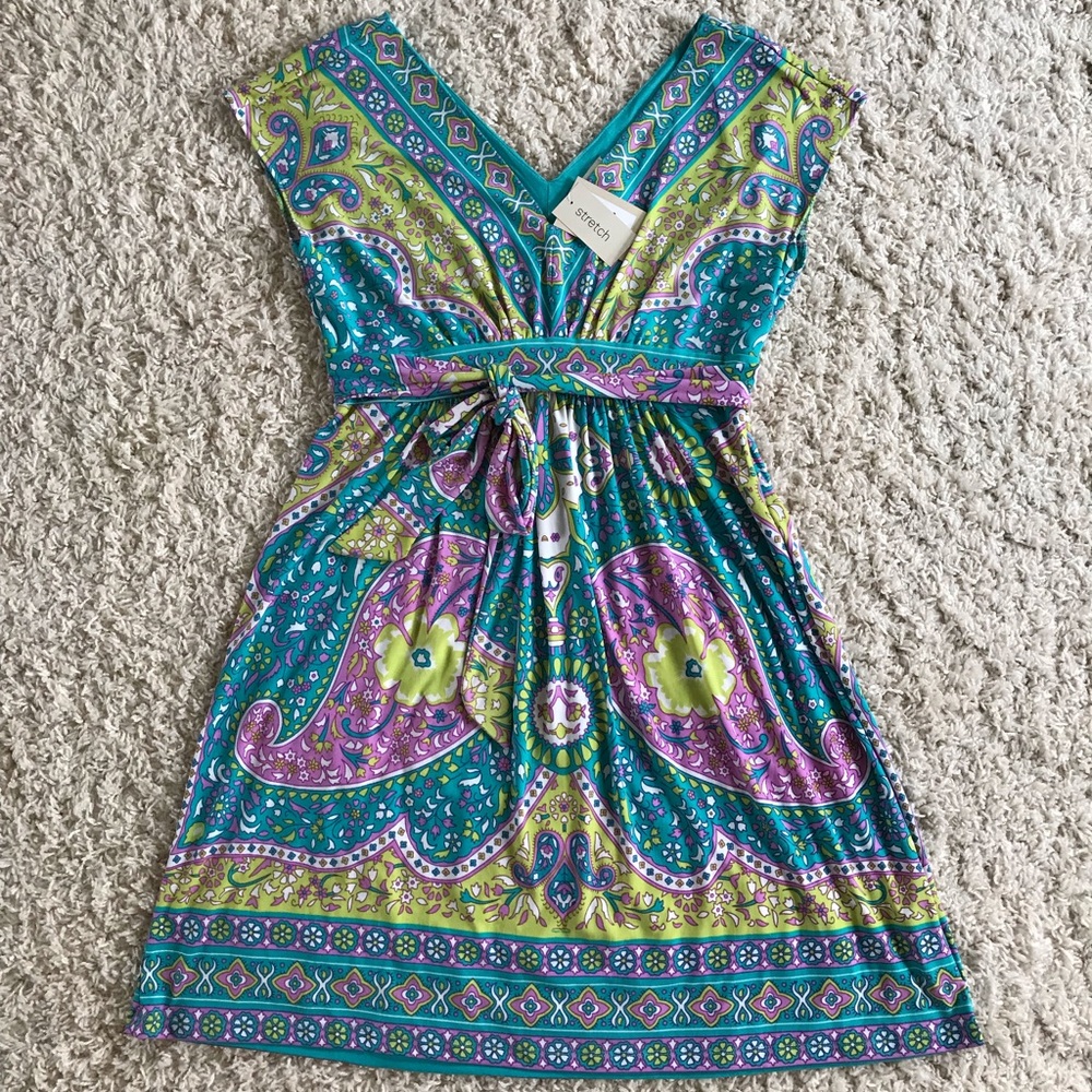ECI Multi Colored Dress. Size 12 NWT